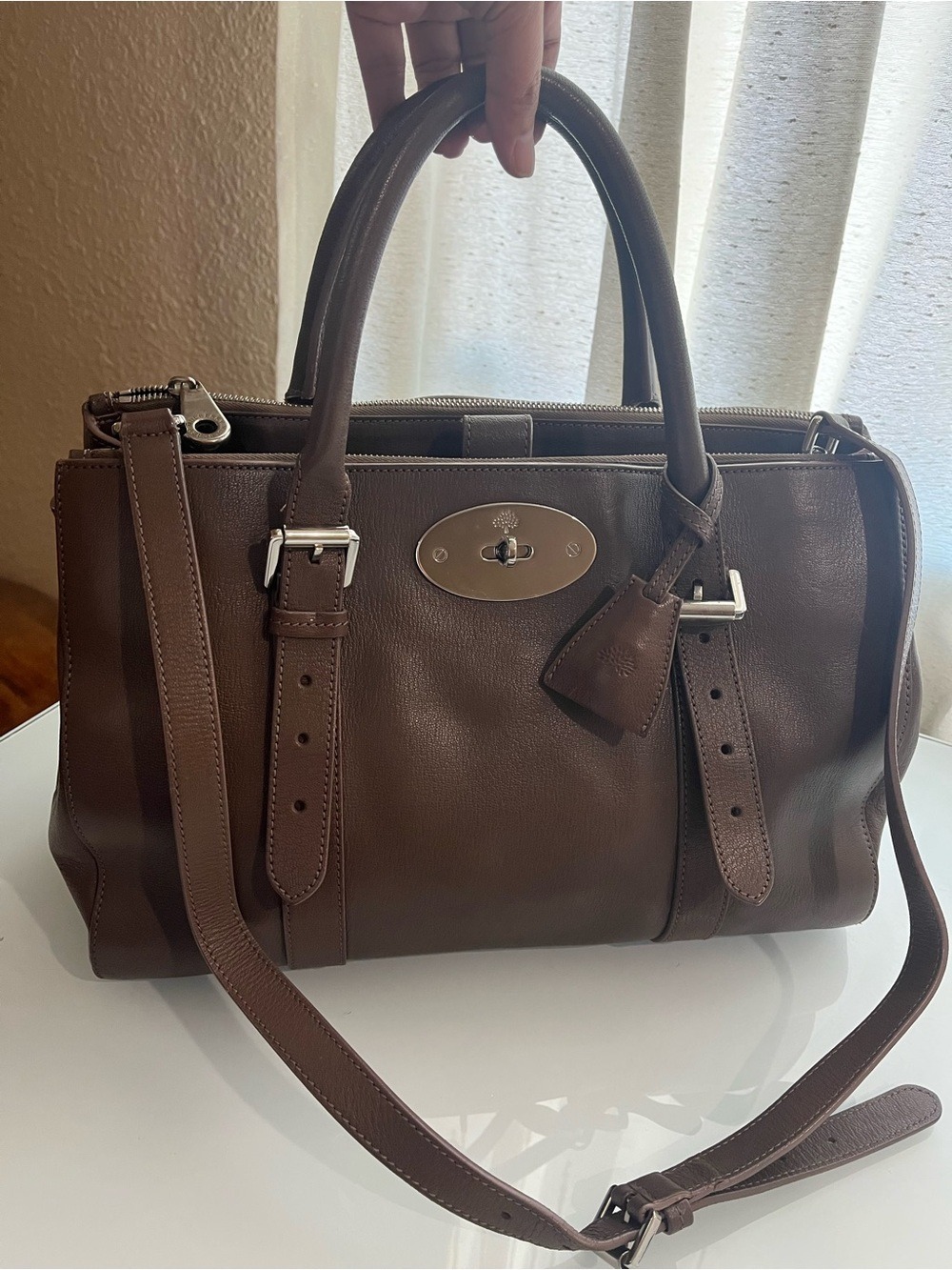 MULBERRY TAUPE ZIPPERED BAYSWATER - Picture 3 of 15